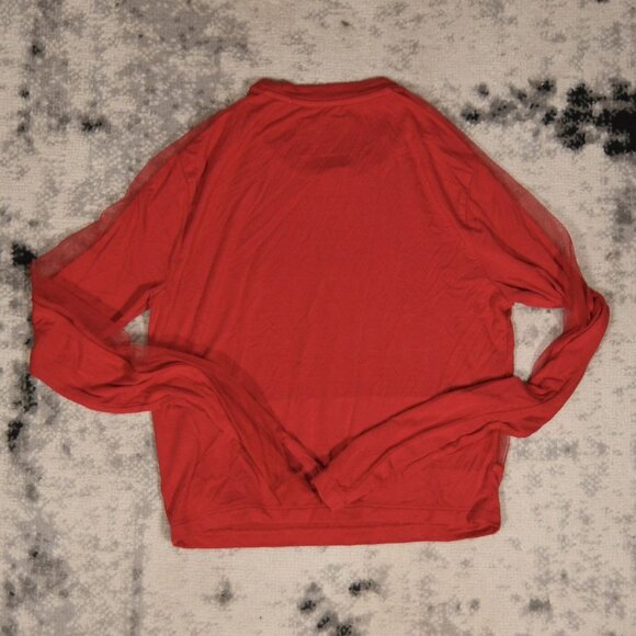 Y2K True Religion Red Mesh Long Sleeve T-Shirt - Picture 4 of 9